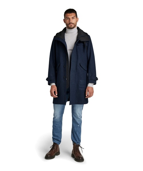 G-STAR（ジースター）の「LONG WOOL COAT/ウールコート（ステンカラーコート・メンズ・ブルー系その他・MEDIUM/X-SMALL/LARGE/SMALL）」の5枚目の写真