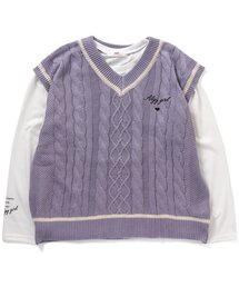 algy | ニットベスト＆ロンTセット(Tシャツ/カットソー)