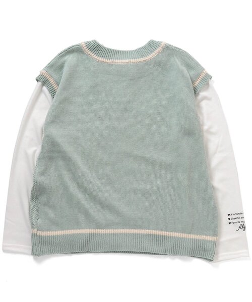 algy（アルジー）の「ニットベスト＆ロンTセット（Tシャツ/カットソー・キッズ・ベージュ/ラベンダー/ミント・MEDIUM/SMALL/XX-SMALL/X-SMALL）」の13枚目の写真