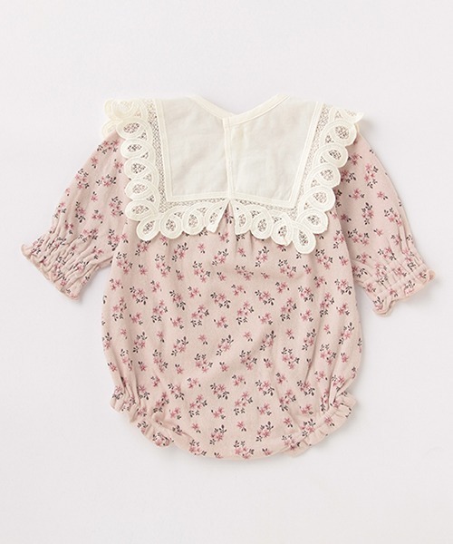 petit main（プティマイン）の「ロンパースBIBセット（ロンパース・キッズ・ライトピンク/ライトベージュ・70cm/80ｃｍ）」の4枚目の写真