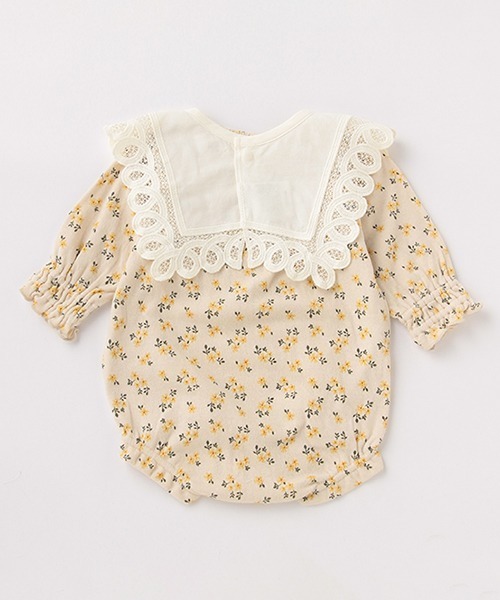 petit main（プティマイン）の「ロンパースBIBセット（ロンパース・キッズ・ライトピンク/ライトベージュ・70cm/80ｃｍ）」の5枚目の写真