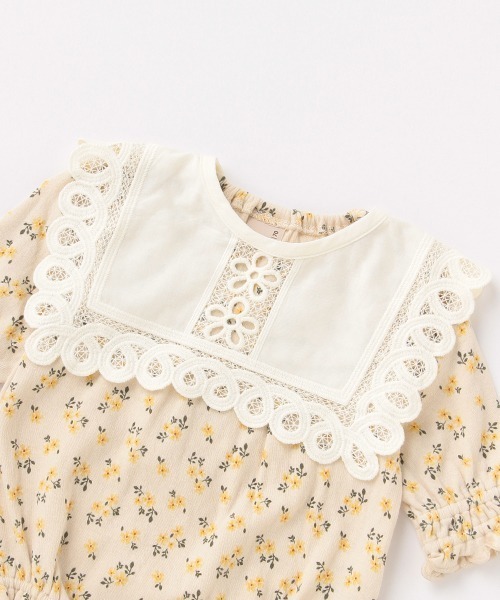 petit main（プティマイン）の「ロンパースBIBセット（ロンパース・キッズ・ライトピンク/ライトベージュ・70cm/80ｃｍ）」の7枚目の写真