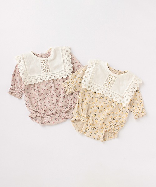 petit main（プティマイン）の「ロンパースBIBセット（ロンパース・キッズ・ライトピンク/ライトベージュ・70cm/80ｃｍ）」の15枚目の写真