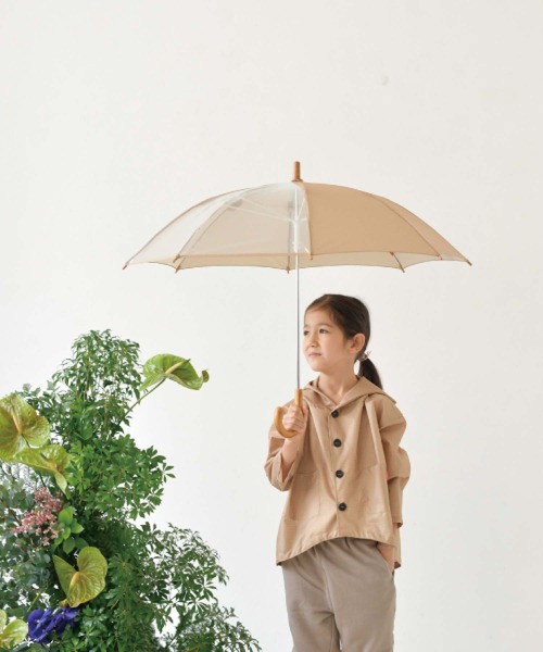 392 plusm（サンキューニプリュスエム）の「Umbrella Kids 45 - check - 790193（長傘・キッズ・ベージュ/オフホワイト/イエロー/グリーン・45cm）」の2枚目の写真