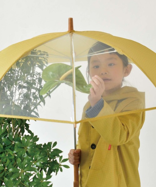 392 plusm（サンキューニプリュスエム）の「Umbrella Kids 45 - check - 790193（長傘・キッズ・ベージュ/オフホワイト/イエロー/グリーン・45cm）」の4枚目の写真