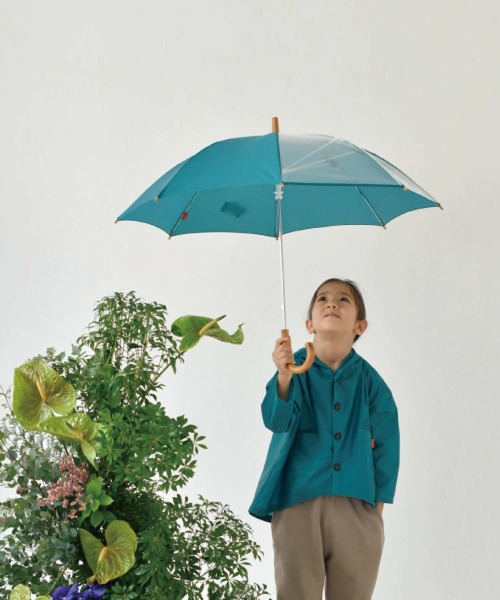 392 plusm（サンキューニプリュスエム）の「Umbrella Kids 45 - check - 790193（長傘・キッズ・ベージュ/オフホワイト/イエロー/グリーン・45cm）」の6枚目の写真