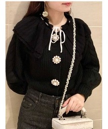 LILY BROWN リリーブラウン フリル付きホワイトカーディガン LILY BROWN リリーブラウン フリル付きホワイトカーディガン