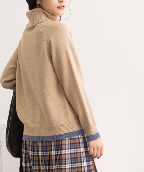 POU DOU DOU（プードゥドゥ）の「バードインターシャタートルニット（ニット/セーター・レディース・アイボリー/ベージュ/ダークグレー・3）」の22枚目の写真