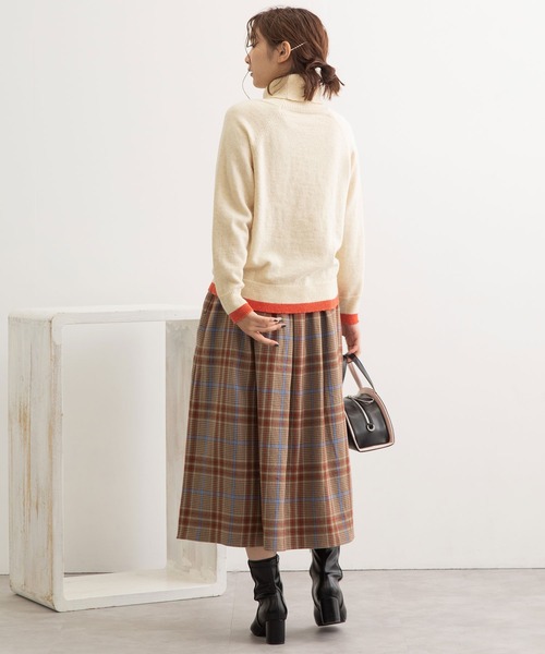 POU DOU DOU（プードゥドゥ）の「バードインターシャタートルニット（ニット/セーター・レディース・アイボリー/ベージュ/ダークグレー・3）」の13枚目の写真