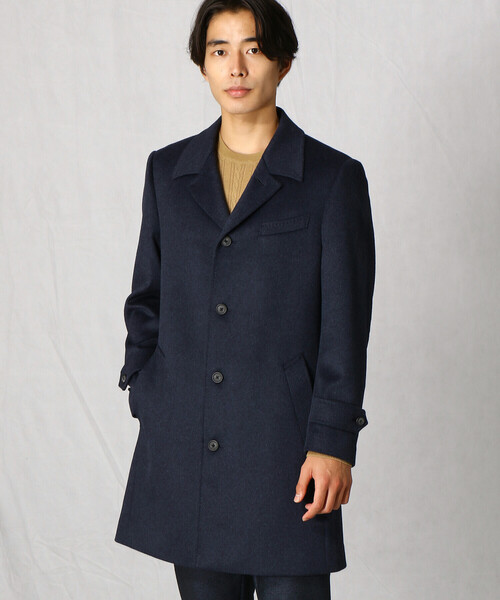 COMME CA MEN(コムサメン)の「ウール×アンゴラビーバー仕上げ バルカラーコート(ステンカラーコート・メンズ・ネイビー/ブラウン/ライトグレー・L/XXL/LL/M/S)」の5枚目の写真