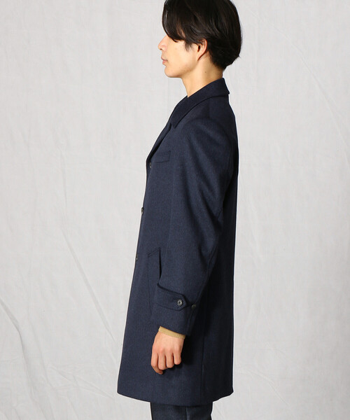COMME CA MEN(コムサメン)の「ウール×アンゴラビーバー仕上げ バルカラーコート(ステンカラーコート・メンズ・ネイビー/ブラウン/ライトグレー・L/XXL/LL/M/S)」の6枚目の写真