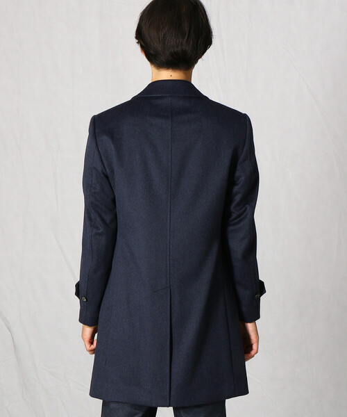 COMME CA MEN(コムサメン)の「ウール×アンゴラビーバー仕上げ バルカラーコート(ステンカラーコート・メンズ・ネイビー/ブラウン/ライトグレー・L/XXL/LL/M/S)」の7枚目の写真