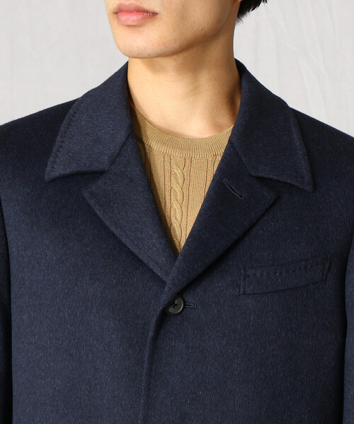 COMME CA MEN(コムサメン)の「ウール×アンゴラビーバー仕上げ バルカラーコート(ステンカラーコート・メンズ・ネイビー/ブラウン/ライトグレー・L/XXL/LL/M/S)」の8枚目の写真