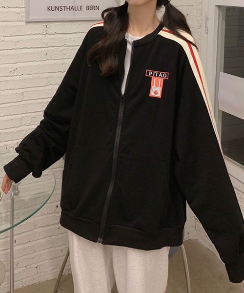meJane（ミージェーン）の「ダブルライントラックスウェット【ZOZOTOWN限定】（スウェット・レディース・ブラック/ロイヤルブルー・FREE）」の3枚目の写真
