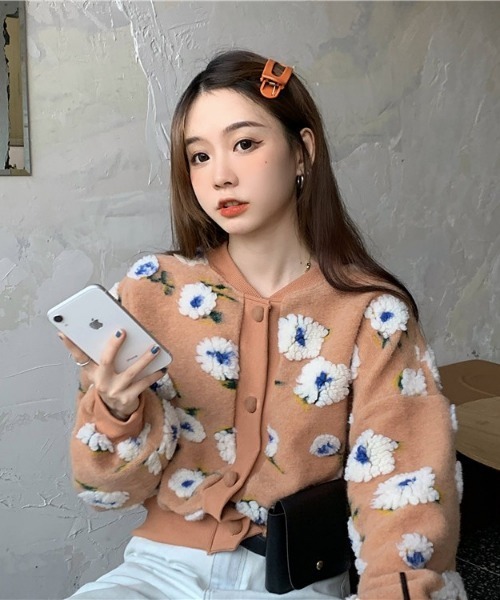 SONA（ソナ）の「SONYUNARA ボアクロップカーディガン（カーディガン/ボレロ・レディース・ブラック/コーラルピンク・FREE）」の15枚目の写真