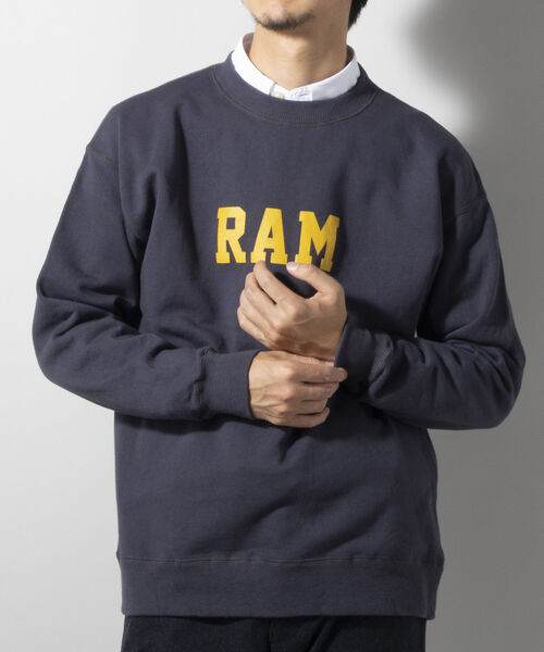 BARNS OUTFITTERS(バーンズアウトフィッターズ)の「【WEB限定】【BARNS OUTFITTERS】別注スウェット RAM(スウェット・メンズ・チャコールグレー/ブルー系その他7・SMALL/MEDIUM/LARGE)」の11枚目の写真