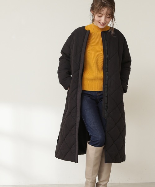 N.（N. Natural Beauty Basic）（エヌエヌナチュラルビューティーベーシック）の「キルティングロングコート（その他アウター・レディース・ブラック/ホワイト/カーキ・MEDIUM）」の3枚目の写真