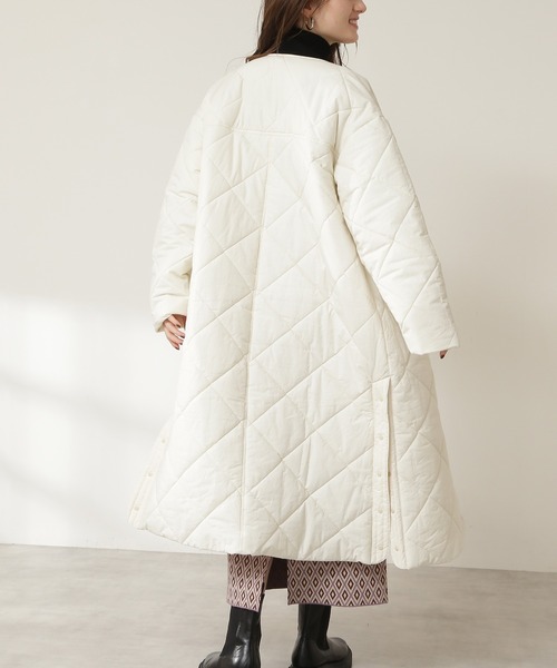 N.（N. Natural Beauty Basic）（エヌエヌナチュラルビューティーベーシック）の「キルティングロングコート（その他アウター・レディース・ブラック/ホワイト/カーキ・MEDIUM）」の18枚目の写真