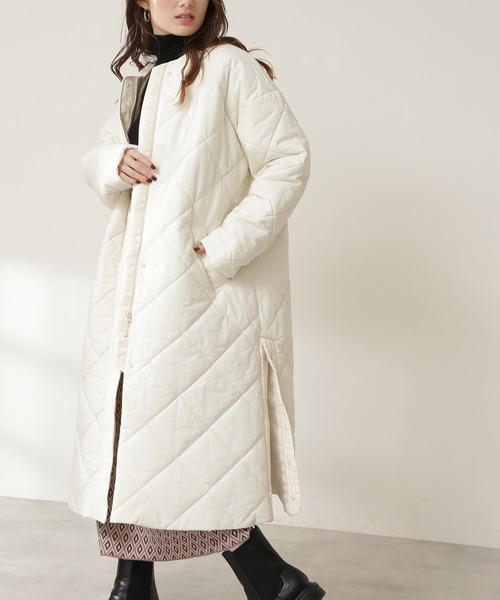 N.（N. Natural Beauty Basic）（エヌエヌナチュラルビューティーベーシック）の「キルティングロングコート（その他アウター・レディース・ブラック/ホワイト/カーキ・MEDIUM）」の19枚目の写真