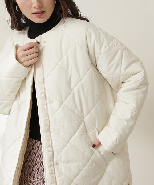 N.（N. Natural Beauty Basic）（エヌエヌナチュラルビューティーベーシック）の「キルティングロングコート（その他アウター・レディース・ブラック/ホワイト/カーキ・MEDIUM）」の17枚目の写真