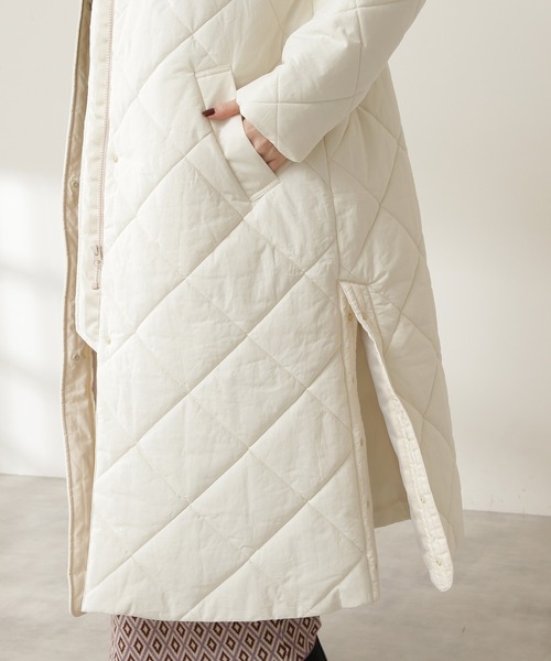 N.（N. Natural Beauty Basic）（エヌエヌナチュラルビューティーベーシック）の「キルティングロングコート（その他アウター・レディース・ブラック/ホワイト/カーキ・MEDIUM）」の16枚目の写真