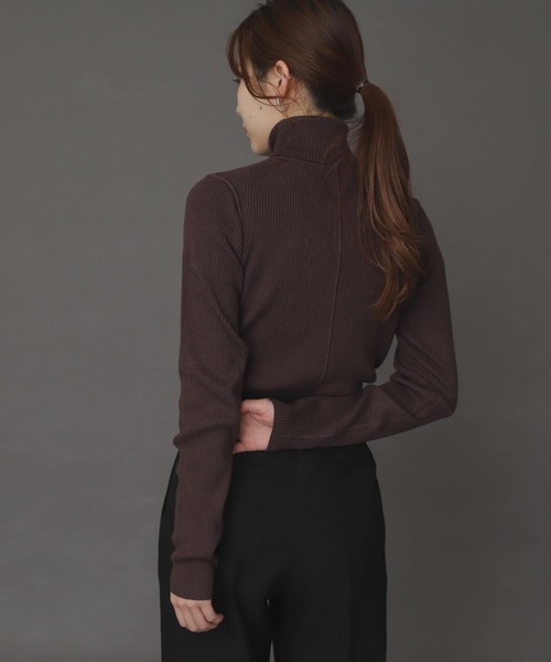 SENSE OF PLACE by URBAN RESEARCH（センスオブプレイスバイアーバンリサーチ）の「ストレッチリブタートルネックセーター（ニット/セーター・レディース・ブラック/アイボリー/ブラウン/ピンク・ONE）」の7枚目の写真
