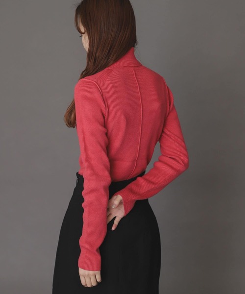 SENSE OF PLACE by URBAN RESEARCH（センスオブプレイスバイアーバンリサーチ）の「ストレッチリブタートルネックセーター（ニット/セーター・レディース・ブラック/アイボリー/ブラウン/ピンク・ONE）」の12枚目の写真