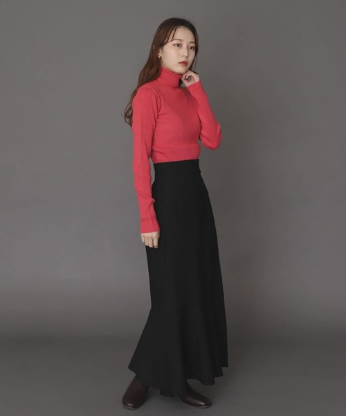 SENSE OF PLACE by URBAN RESEARCH（センスオブプレイスバイアーバンリサーチ）の「ストレッチリブタートルネックセーター（ニット/セーター・レディース・ブラック/アイボリー/ブラウン/ピンク・ONE）」の8枚目の写真