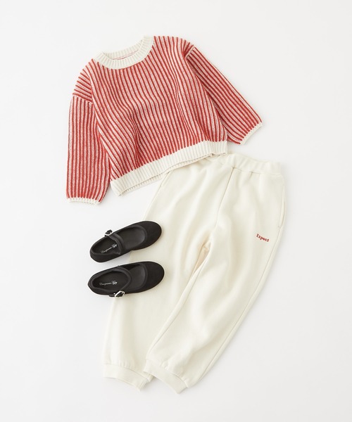 CIAOPANIC TYPY(チャオパニックティピー)の「【KIDS】畦ストライプニットプルオーバー(ニット/セーター・キッズ・オレンジ/グリーン/グレー・X-LARGE/MEDIUM/SMALL/XX-LARGE/LARGE)」の4枚目の写真