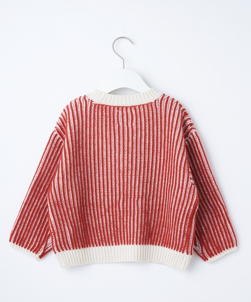 CIAOPANIC TYPY(チャオパニックティピー)の「【KIDS】畦ストライプニットプルオーバー(ニット/セーター・キッズ・オレンジ/グリーン/グレー・X-LARGE/MEDIUM/SMALL/XX-LARGE/LARGE)」の6枚目の写真