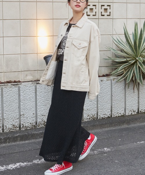 Auntie Rosa Holiday（アンティローザホリデー）の「オーバーサイズデニムジャケット（デニムジャケット・レディース・ブルー/アイボリー・FREE）」の9枚目の写真