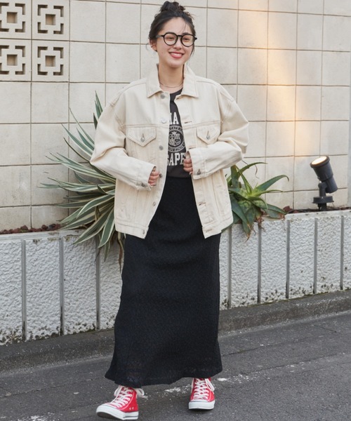 Auntie Rosa Holiday（アンティローザホリデー）の「オーバーサイズデニムジャケット（デニムジャケット・レディース・ブルー/アイボリー・FREE）」の11枚目の写真