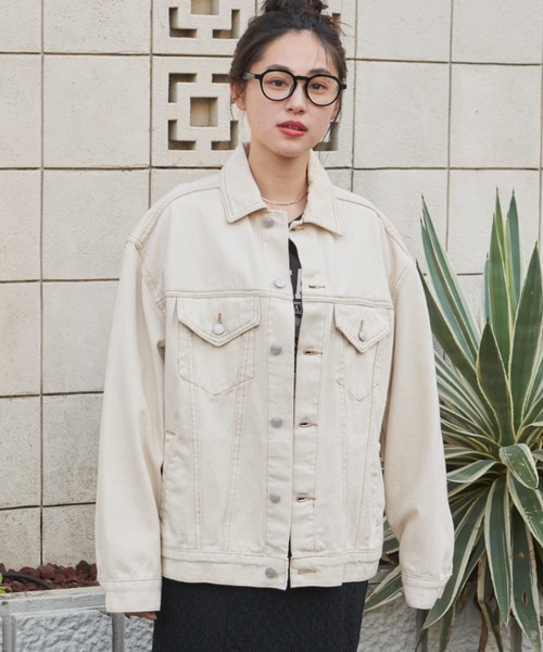 Auntie Rosa Holiday（アンティローザホリデー）の「オーバーサイズデニムジャケット（デニムジャケット・レディース・ブルー/アイボリー・FREE）」の3枚目の写真