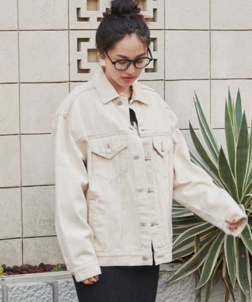 Auntie Rosa Holiday（アンティローザホリデー）の「オーバーサイズデニムジャケット（デニムジャケット・レディース・ブルー/アイボリー・FREE）」の4枚目の写真