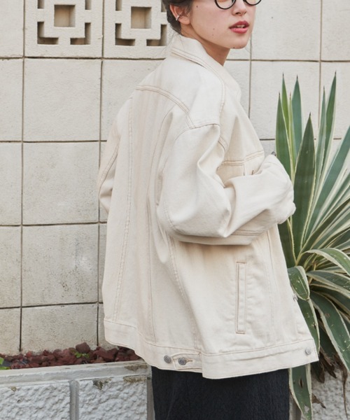 Auntie Rosa Holiday（アンティローザホリデー）の「オーバーサイズデニムジャケット（デニムジャケット・レディース・ブルー/アイボリー・FREE）」の8枚目の写真