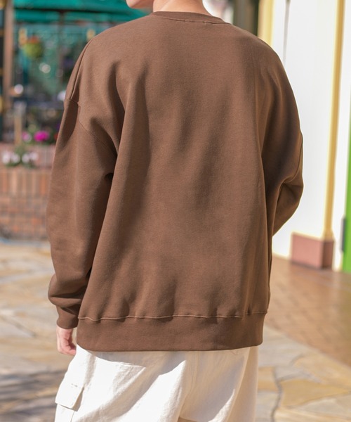 PairPair(ペアペア)の「裏起毛カレッジプルオーバー(ユニセックス)(スウェット・レディース・ブラウン/オートミール/スミクロ・FREE)」の18枚目の写真