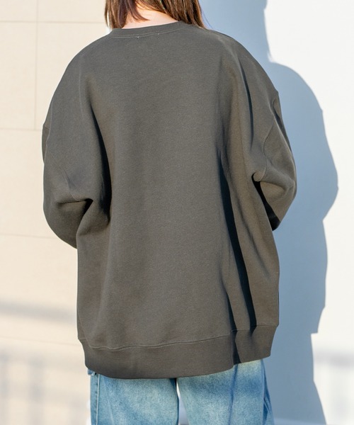 PairPair(ペアペア)の「裏起毛カレッジプルオーバー(ユニセックス)(スウェット・レディース・ブラウン/オートミール/スミクロ・FREE)」の5枚目の写真