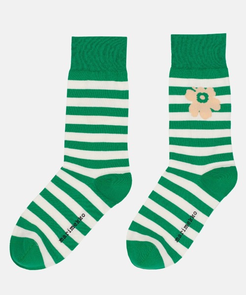 marimekko(マリメッコ)の「【kioski】Tasaraita Unikko / Kasvaa socks(ソックス/靴下・レディース・ライトブルー/オレンジ/グリーン・46/40/43/37/34)」の2枚目の写真