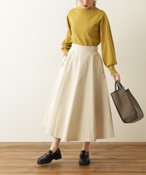 N.(N. Natural Beauty Basic)(エヌエヌナチュラルビューティーベーシック)の「◆サーキュラースカート(スカート・レディース・ベージュ/ブルー/ライトグリーン・MEDIUM)」の2枚目の写真