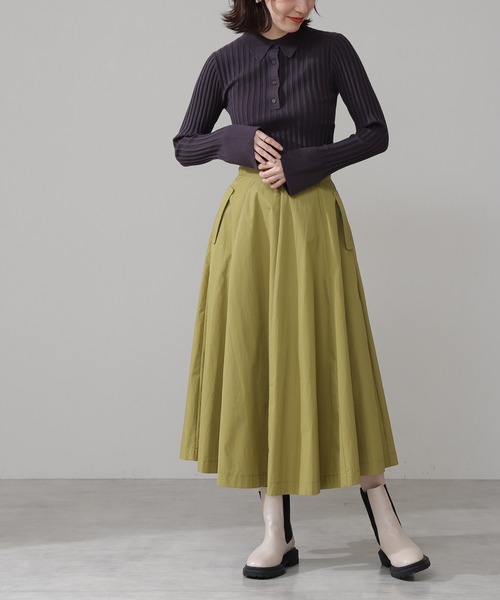 N.(N. Natural Beauty Basic)(エヌエヌナチュラルビューティーベーシック)の「◆サーキュラースカート(スカート・レディース・ベージュ/ブルー/ライトグリーン・MEDIUM)」の3枚目の写真