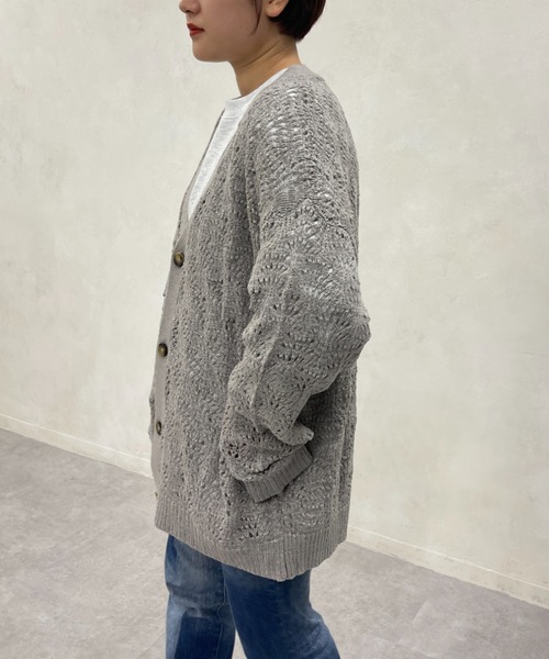 CPCM（シーピーシーエム）の「スカシ編みニットカーディガン（カーディガン/ボレロ・メンズ・グレー/ブルー/グリーン・FREE）」の15枚目の写真