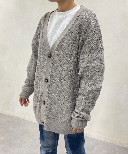 CPCM（シーピーシーエム）の「スカシ編みニットカーディガン（カーディガン/ボレロ・メンズ・グレー/ブルー/グリーン・FREE）」の21枚目の写真