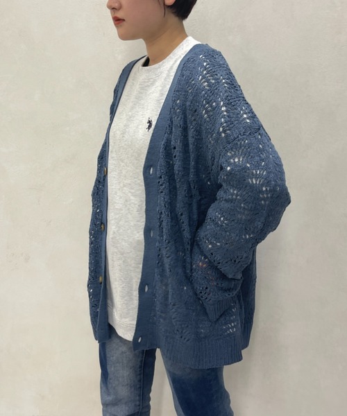 CPCM（シーピーシーエム）の「スカシ編みニットカーディガン（カーディガン/ボレロ・メンズ・グレー/ブルー/グリーン・FREE）」の8枚目の写真