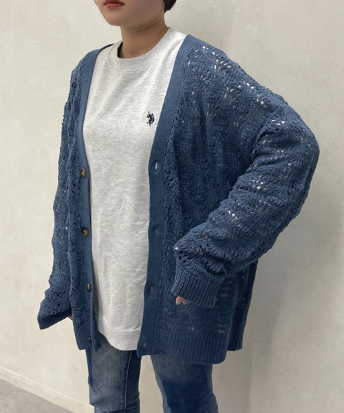 CPCM（シーピーシーエム）の「スカシ編みニットカーディガン（カーディガン/ボレロ・メンズ・グレー/ブルー/グリーン・FREE）」の14枚目の写真