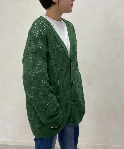 CPCM（シーピーシーエム）の「スカシ編みニットカーディガン（カーディガン/ボレロ・メンズ・グレー/ブルー/グリーン・FREE）」の10枚目の写真