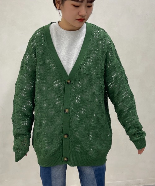 CPCM（シーピーシーエム）の「スカシ編みニットカーディガン（カーディガン/ボレロ・メンズ・グレー/ブルー/グリーン・FREE）」の16枚目の写真