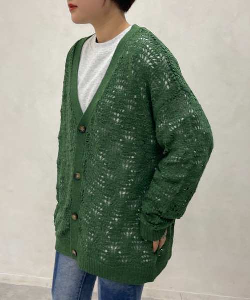 CPCM（シーピーシーエム）の「スカシ編みニットカーディガン（カーディガン/ボレロ・メンズ・グレー/ブルー/グリーン・FREE）」の19枚目の写真