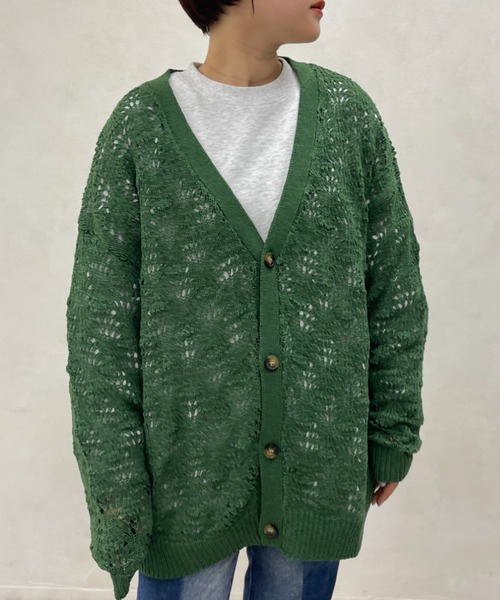 CPCM（シーピーシーエム）の「スカシ編みニットカーディガン（カーディガン/ボレロ・メンズ・グレー/ブルー/グリーン・FREE）」の13枚目の写真