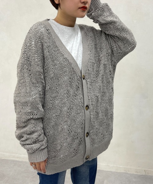 CPCM（シーピーシーエム）の「スカシ編みニットカーディガン（カーディガン/ボレロ・メンズ・グレー/ブルー/グリーン・FREE）」の6枚目の写真