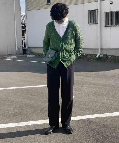 CPCM（シーピーシーエム）の「スカシ編みニットカーディガン（カーディガン/ボレロ・メンズ・グレー/ブルー/グリーン・FREE）」の4枚目の写真